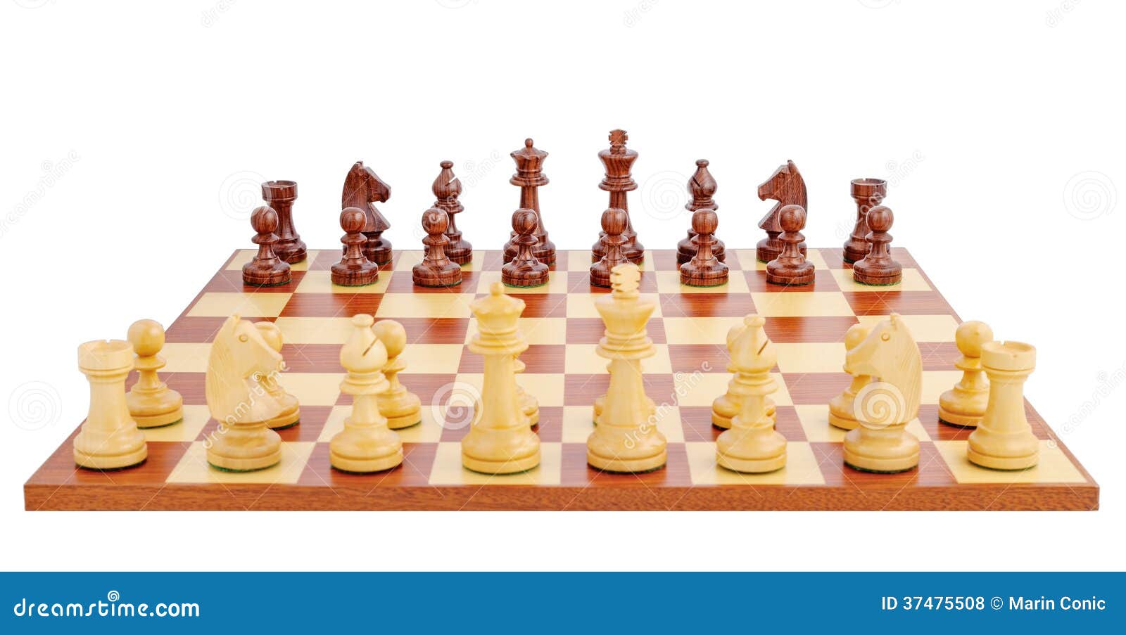 Chess Board Set Up To Begin a Game Stock Photo - Image of pieces