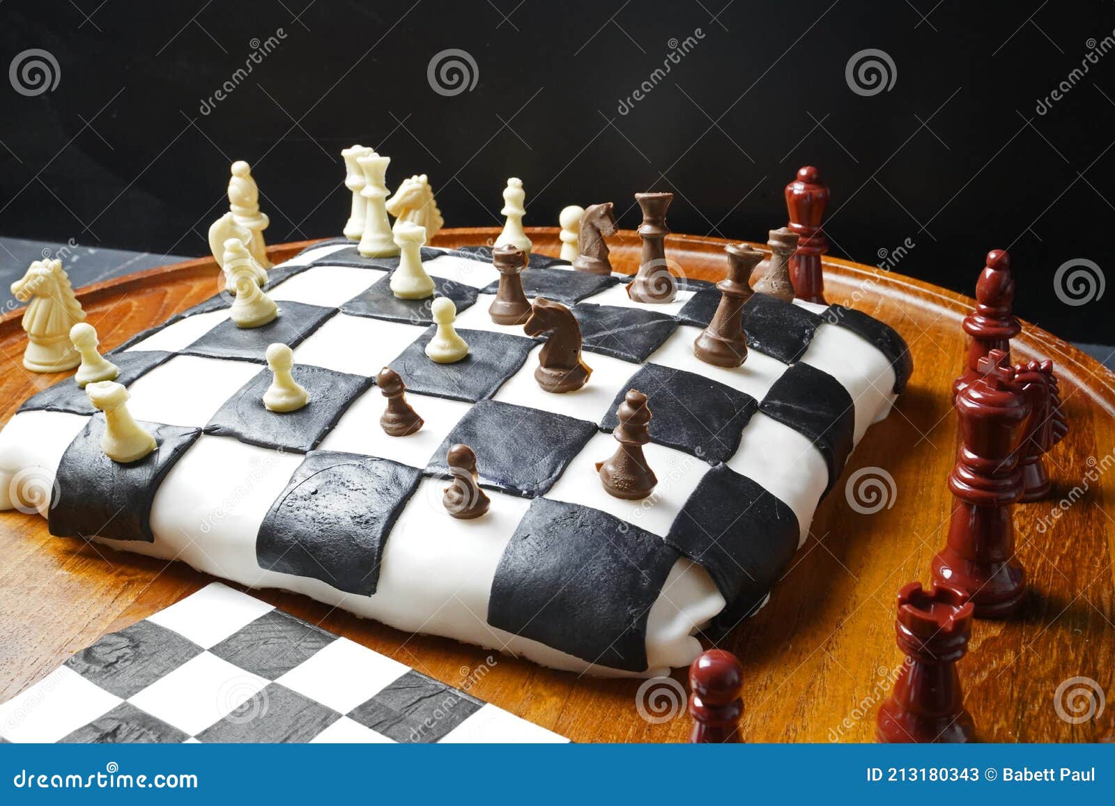 Chess Board Cake with Pieces