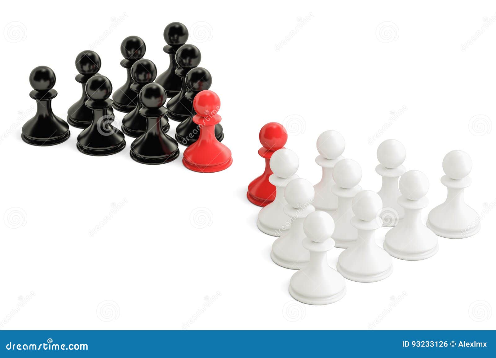 Chess, Confrontation and Opposition Concept with Two Leaders. 3D ...