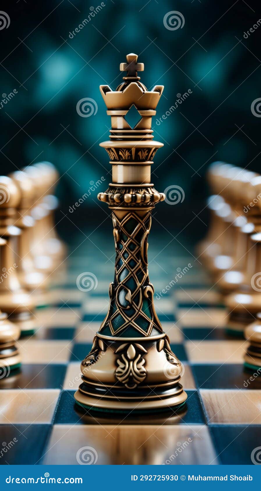 Chess embossed on a piece, controlled by a hands calculated action