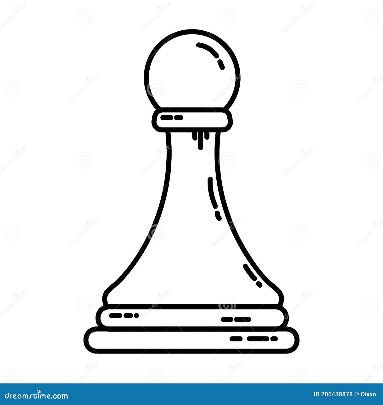 Black pawn chess piece clipart flat design icon isolated on