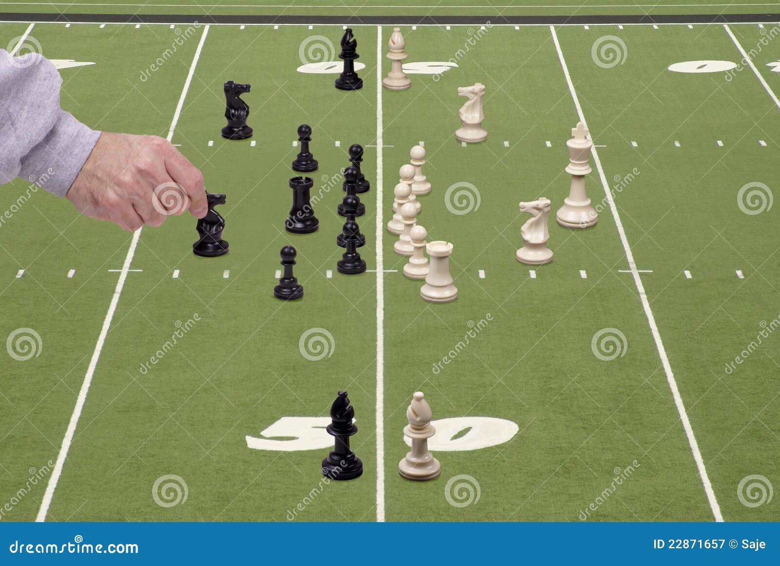chess football with defensive coach