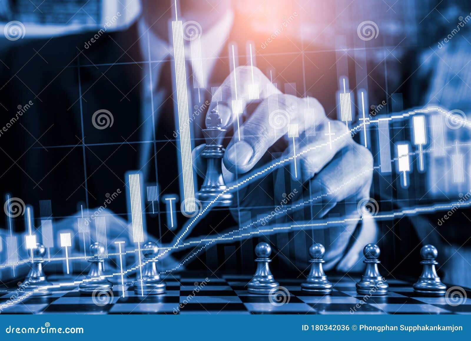 Chess Game On Chess Board On Stock Market Or Forex Trading Graph Chart For  Financial Investment Concept. Economy Trends For Digital Business Marketing  Strategy Analysis. Abstract Finance Background. Stock Photo, Picture and