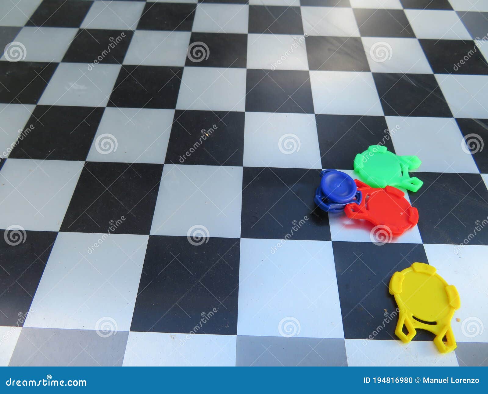 chess game board used for other entertainment with different tiles