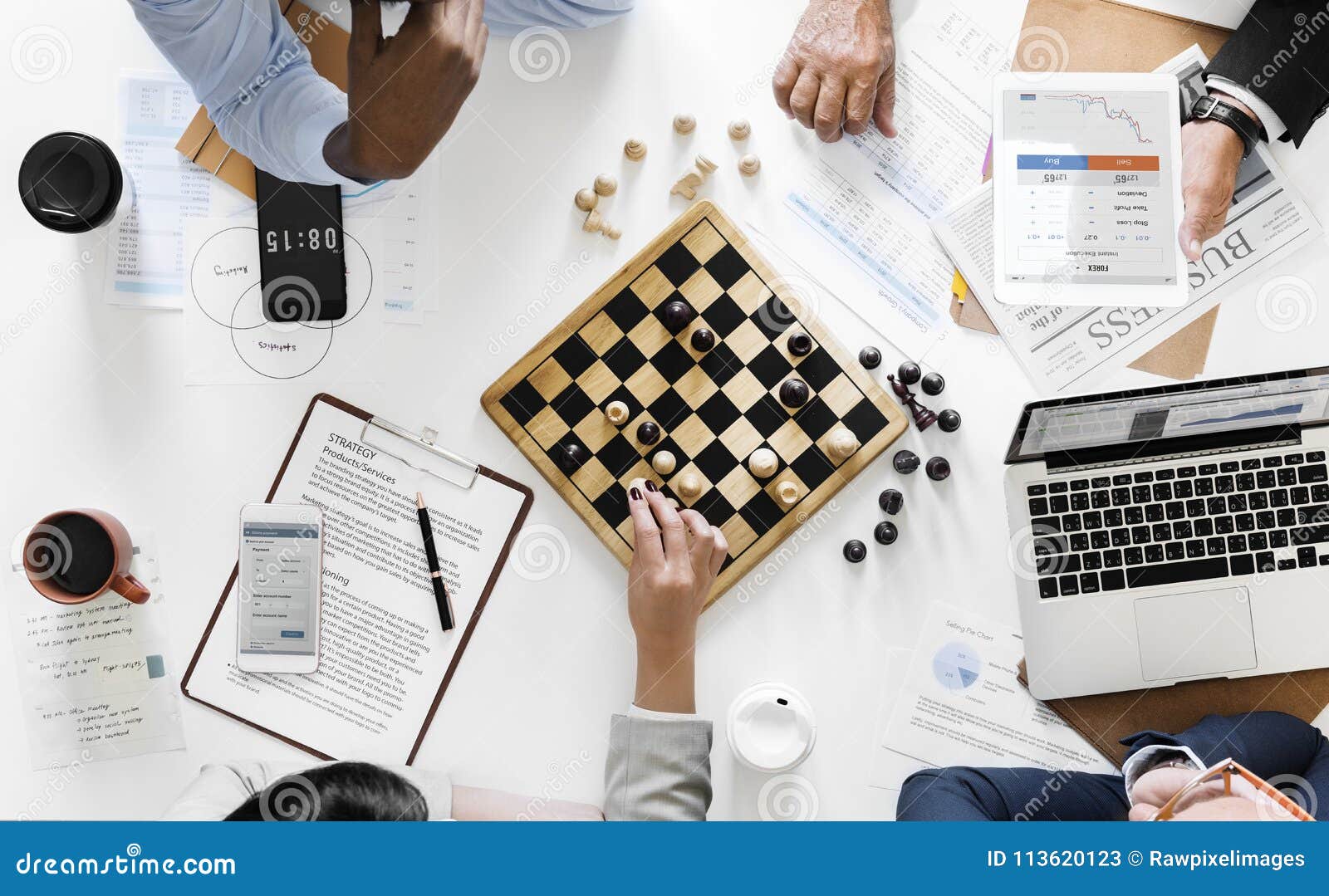 Chess game business strategy concept