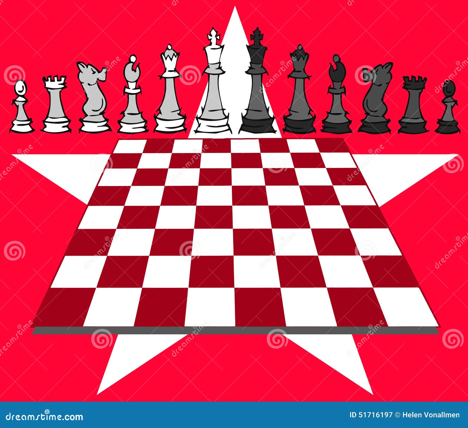 Queen King Checkmate: Chess Game, Cartoon Stock Vector