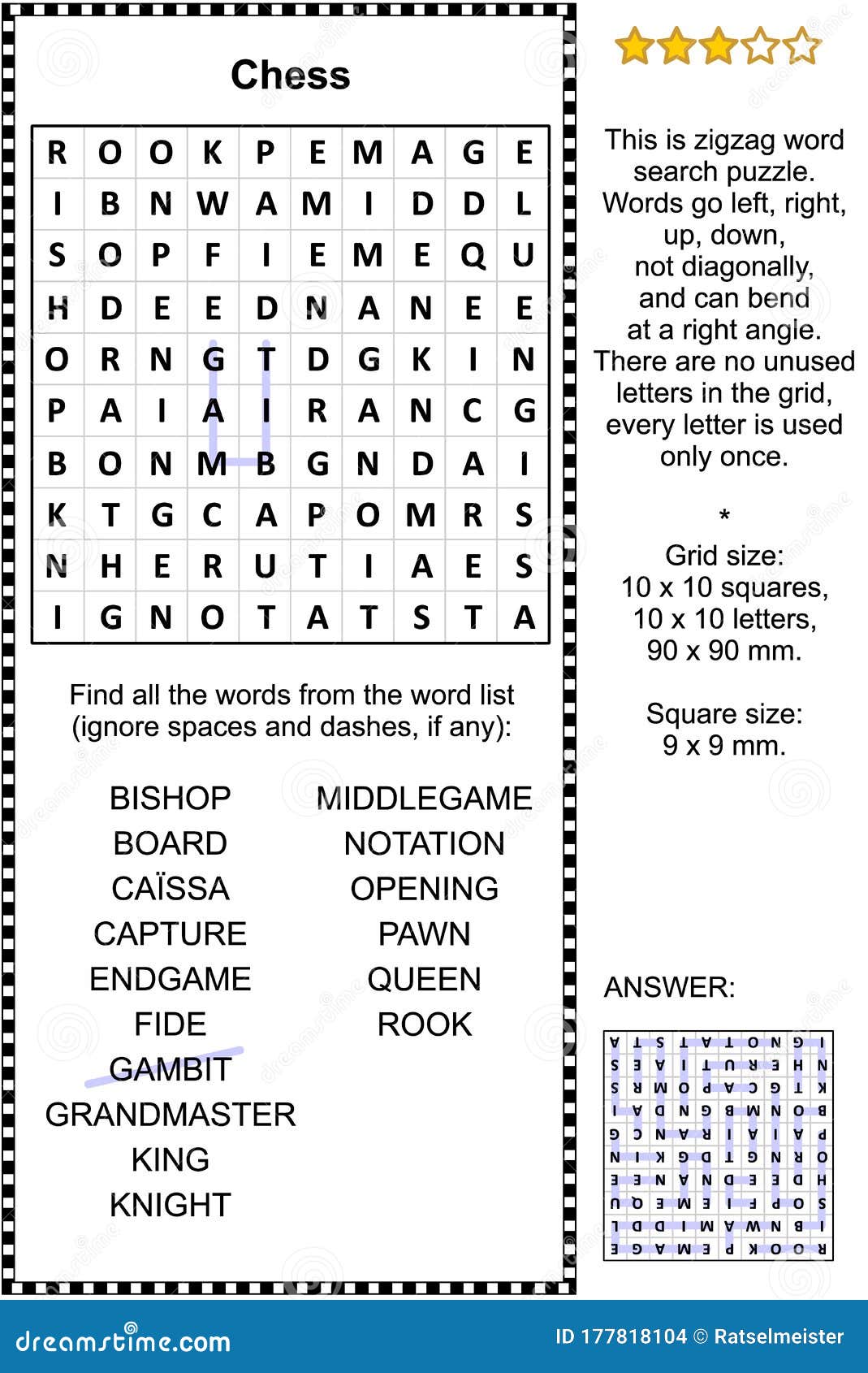 Chess Word Search Puzzle