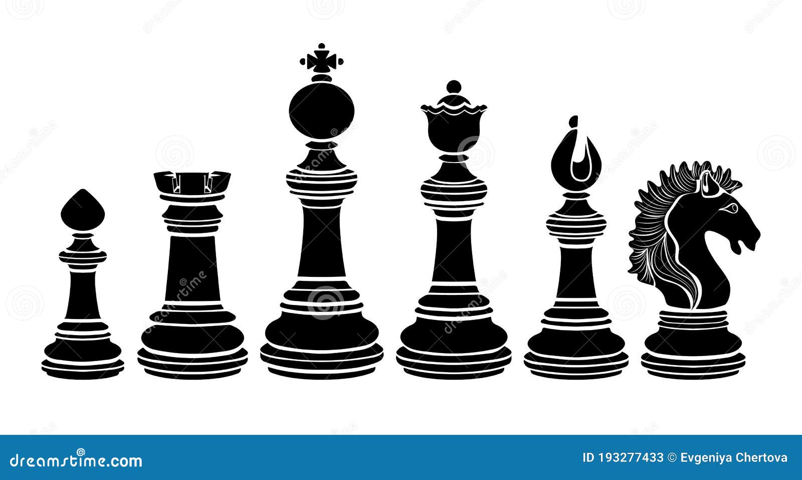 Single continuous line drawing chess pieces silhouette icon set