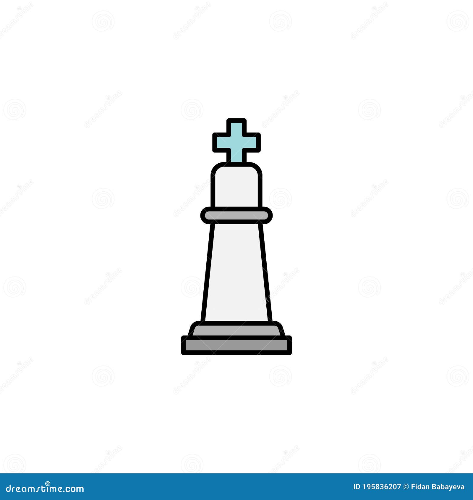 Chess king and queen icon. Simple game element illustration. Game