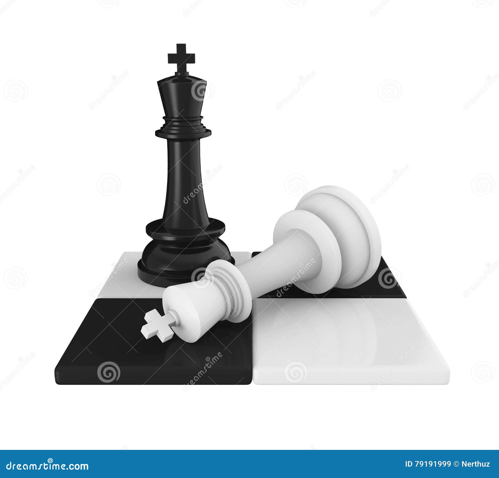 Checkmate In The Chess Game A 3d Illustration Of Defeat Background