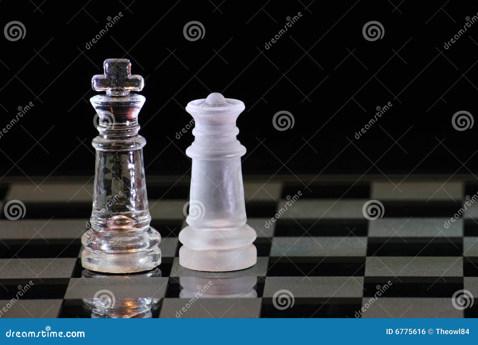 Chess King Piece And Queen Over A White Background Stock Photo, Picture and  Royalty Free Image. Image 52414472.