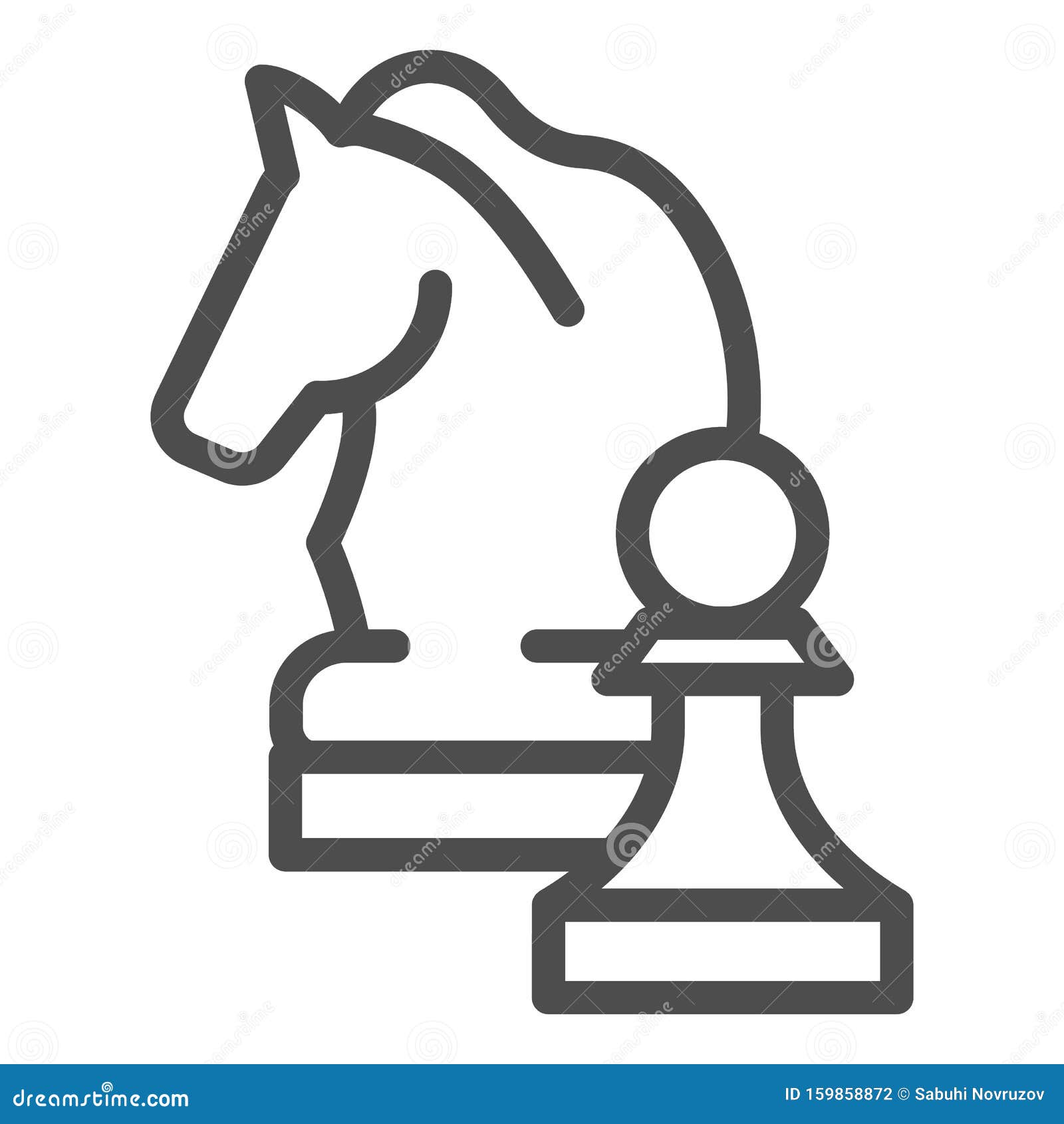 Horse piece chess isolated icon Royalty Free Vector Image