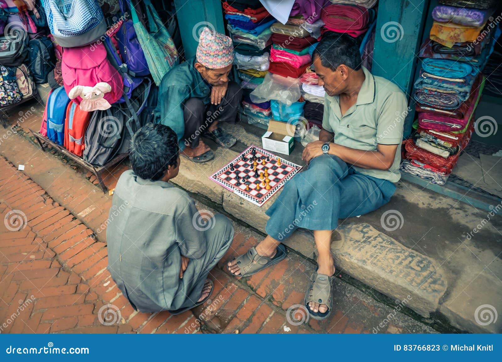 local men play chess in the street of the Bhaktapur, Nepal, Asia Stock  Photo - Alamy