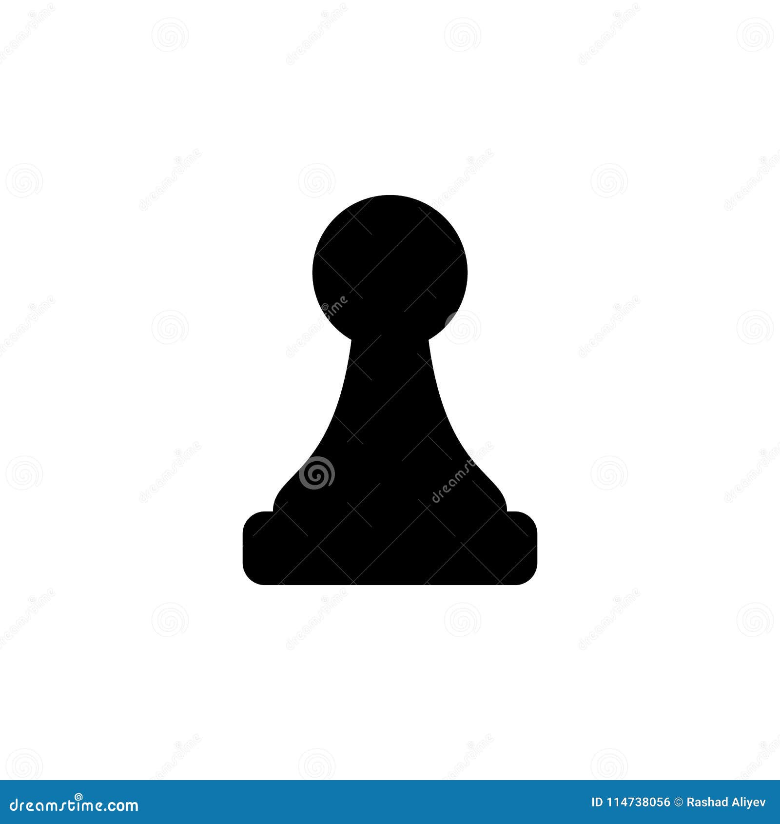 Pawn chess piece line art vector icon for apps or website Stock