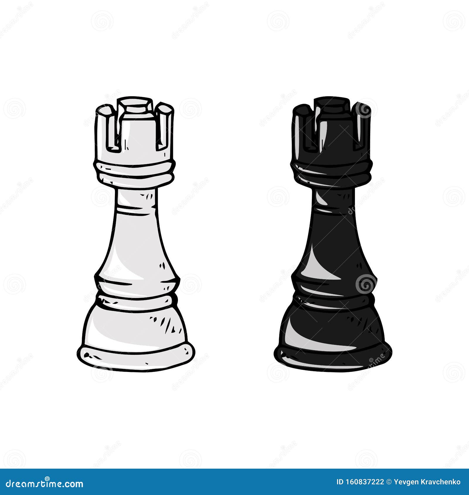 Handdrawn Sketch Set Chess Pieces Vector Stock Vector (Royalty