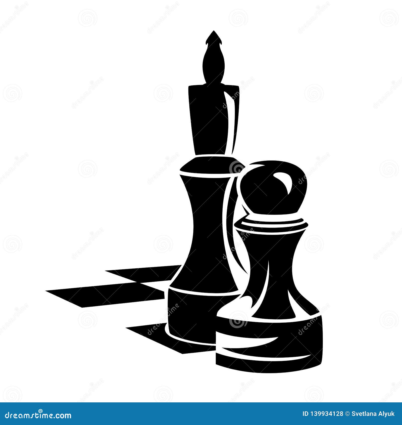 Pawns black and white chess pieces Royalty Free Vector Image
