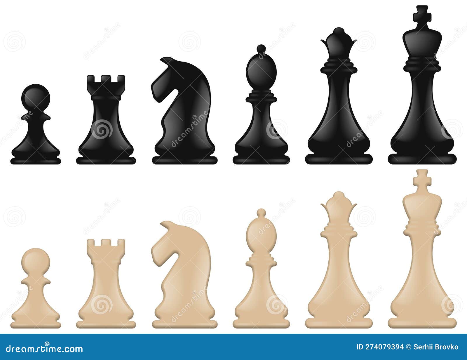 Chess pieces king queen bishop knight rook pawn Vector Image