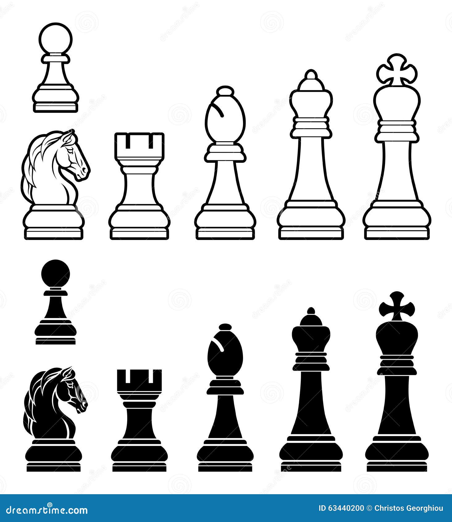 Chess Pieces Set Figure Names Stock Illustration 589663376