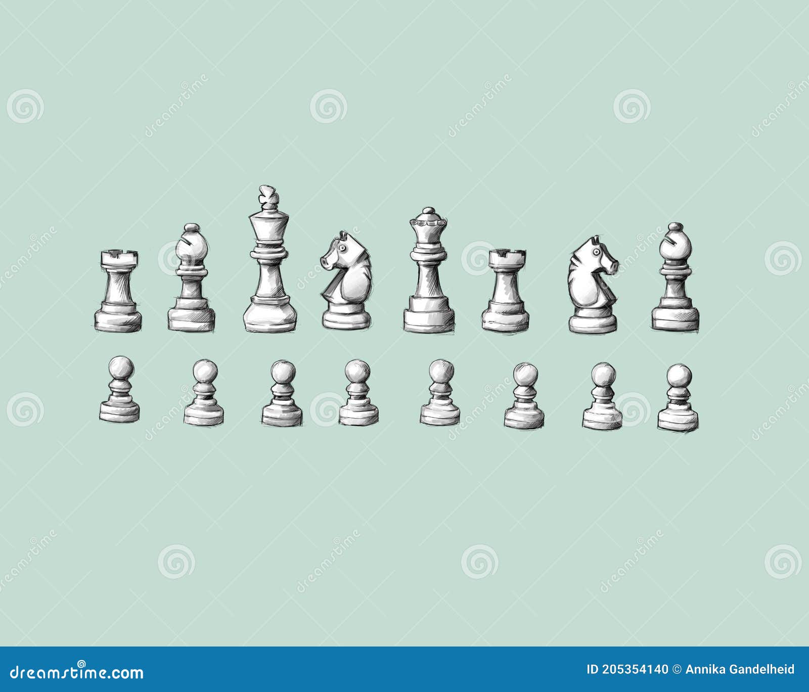 Chess Pieces Set Drawing Stock Illustration - Download Image Now - Chess,  Drawing - Art Product, Line Art - iStock