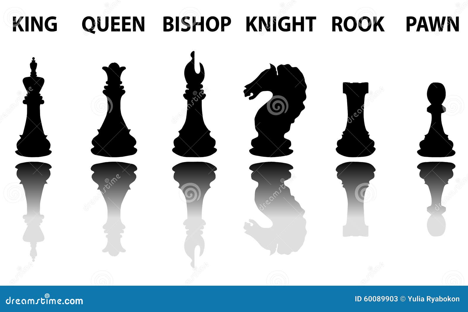 Chess Pieces Silhouette Set Stock Vector - Illustration of design