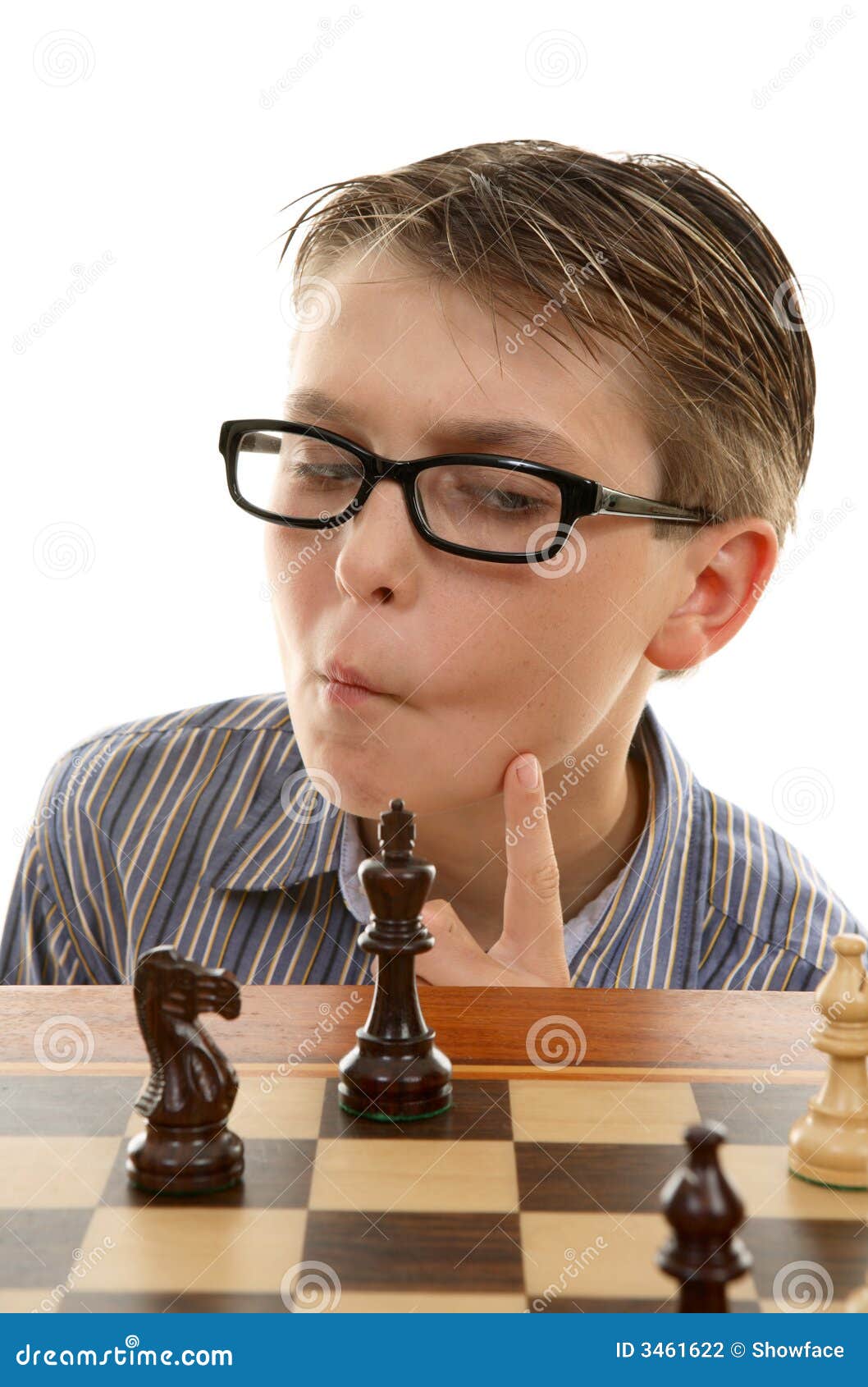 Smiling grandfather having idea about next chess move Stock Photo by  ©Dmyrto_Z 165212578