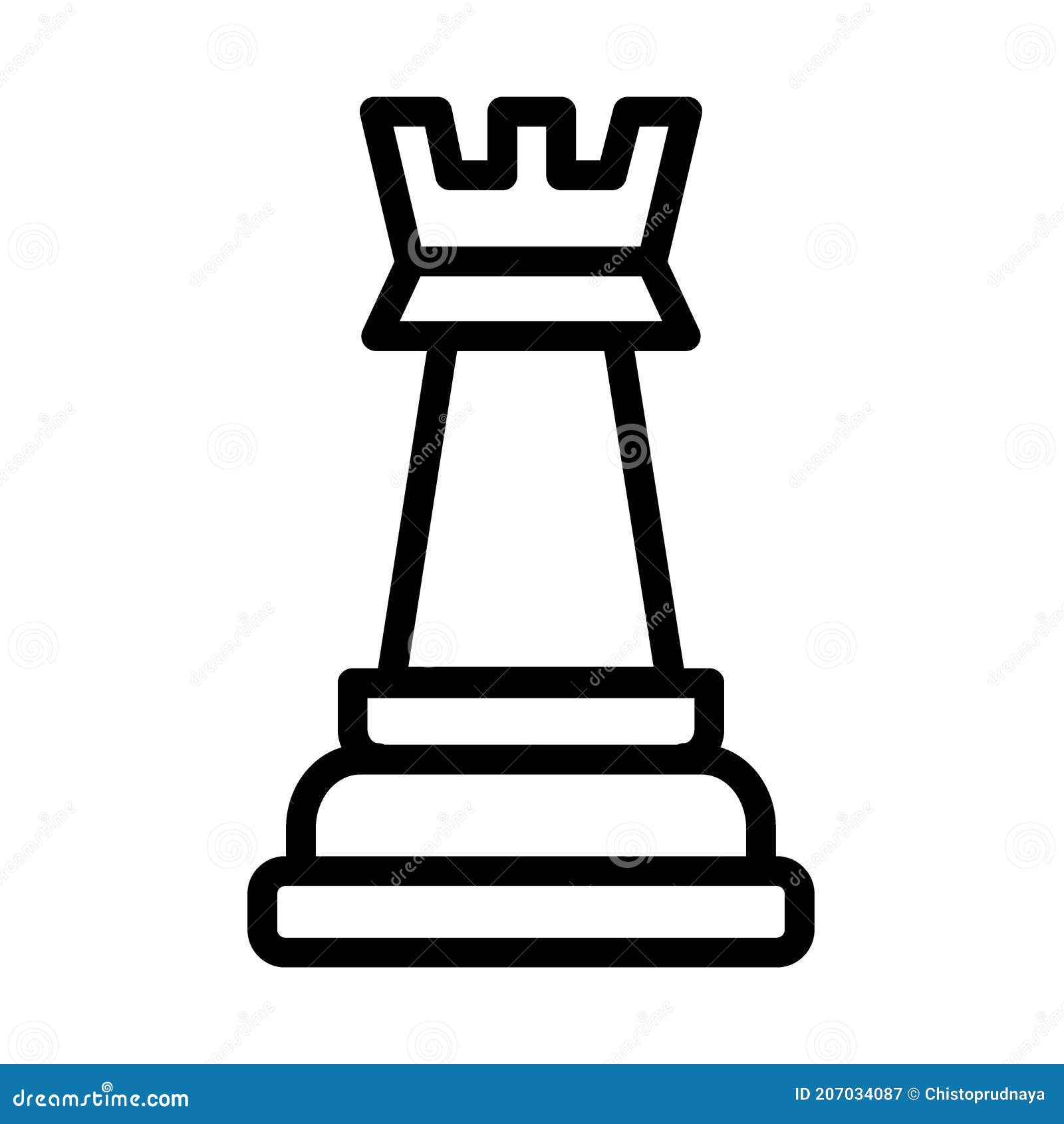 Silhouette of a rook chess piece Royalty Free Vector Image