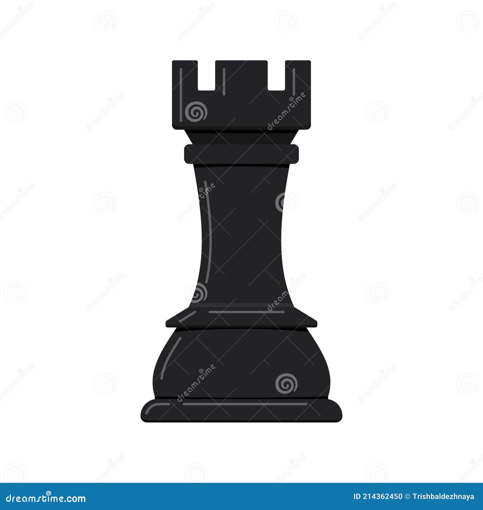 Rook black and white chess piece Royalty Free Vector Image