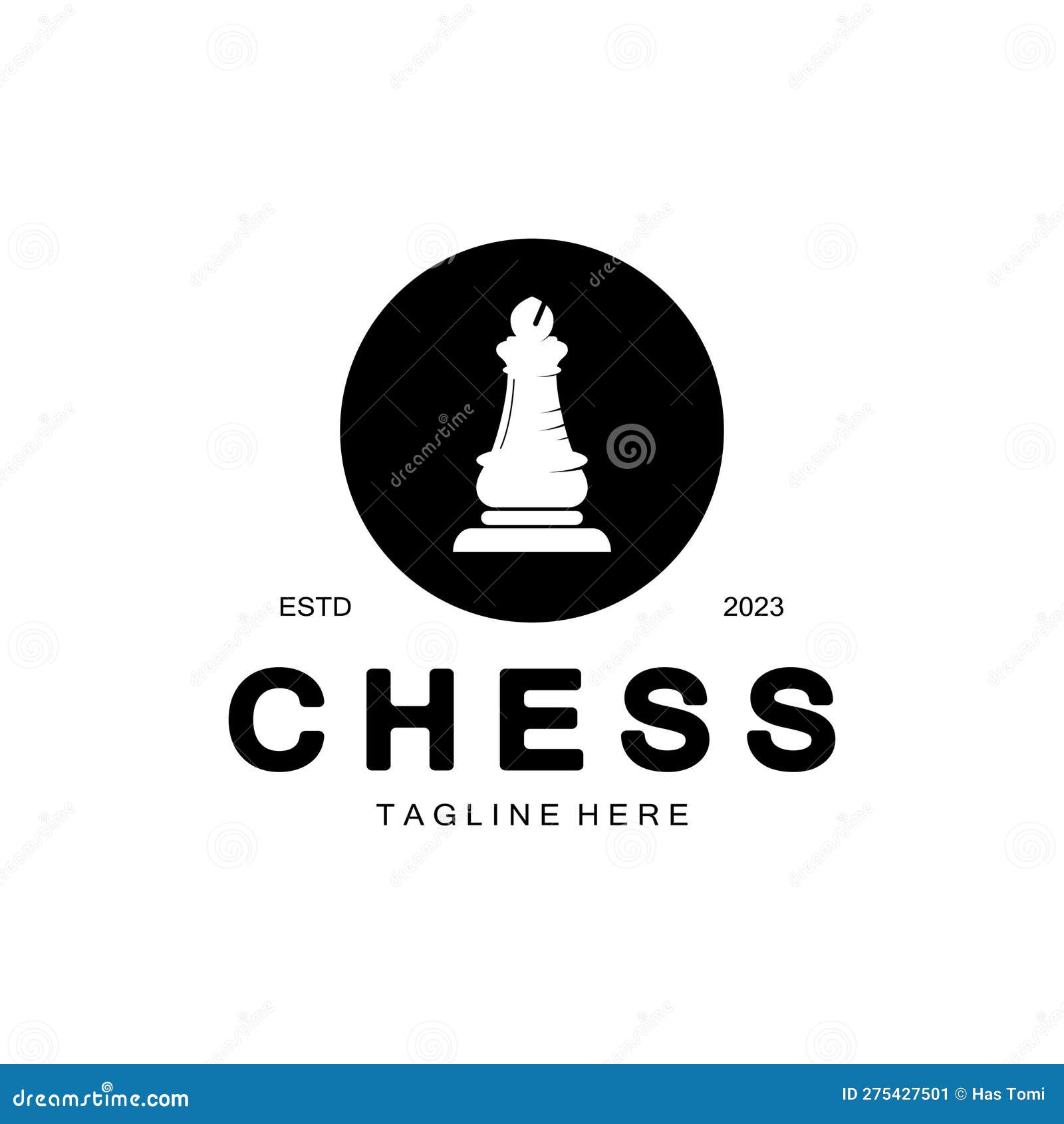 Chess Strategy Game Logo with Horse, King, Pawn, Minister and Rook ...