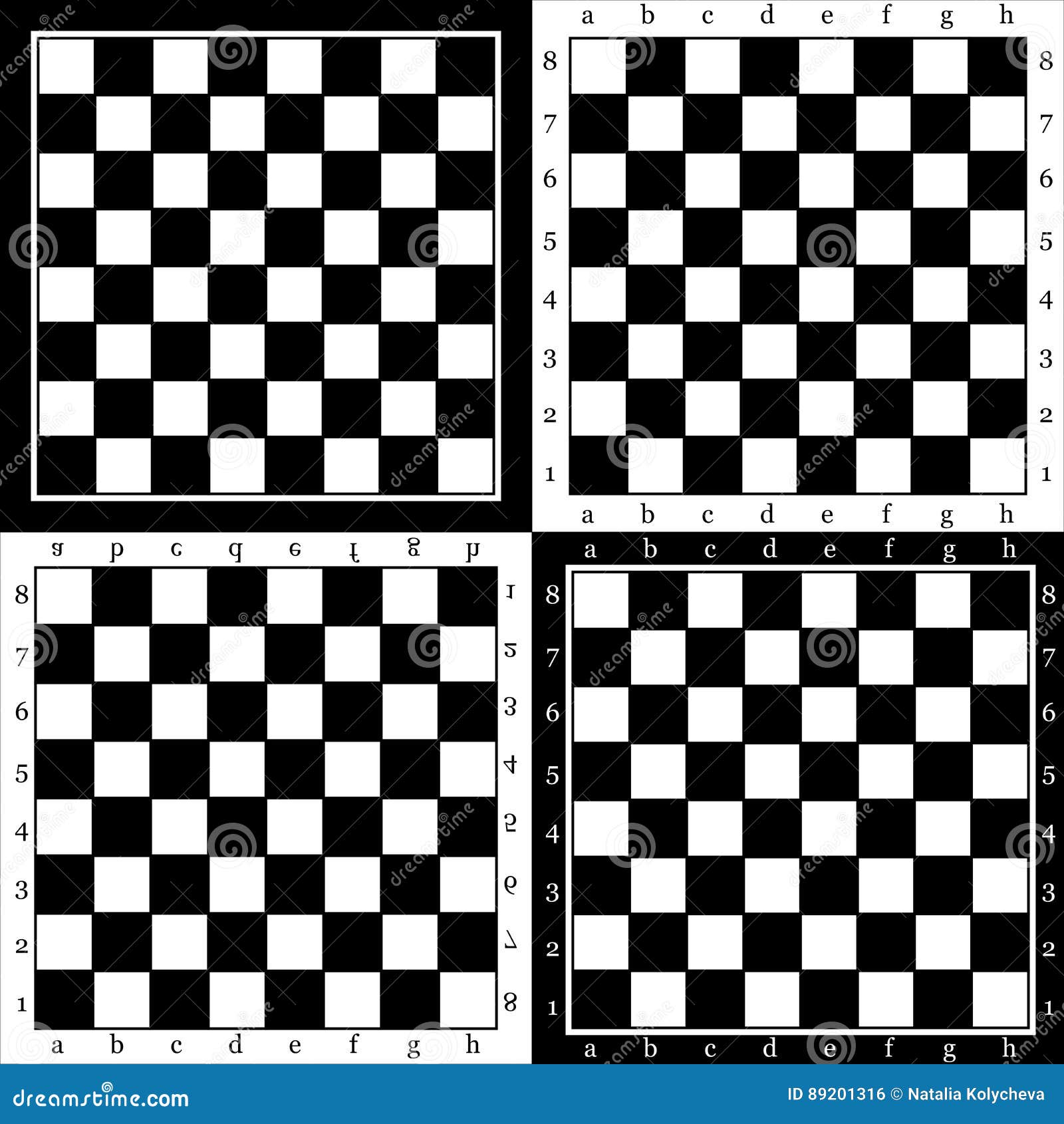 Black and white chess board Royalty Free Vector Image