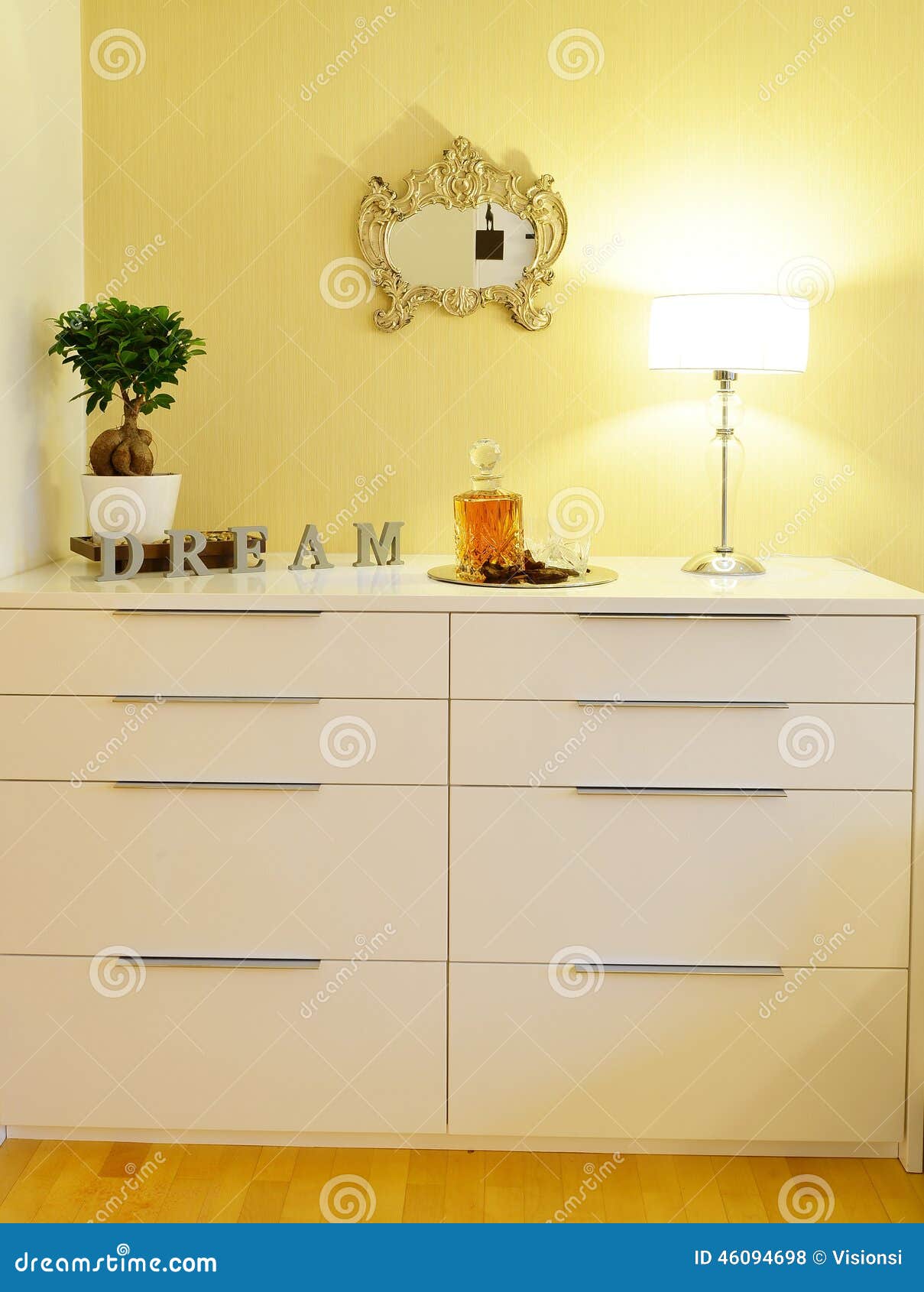 Chest Drawer in the Interior Stock Photo Image of lamp, floor 46094698