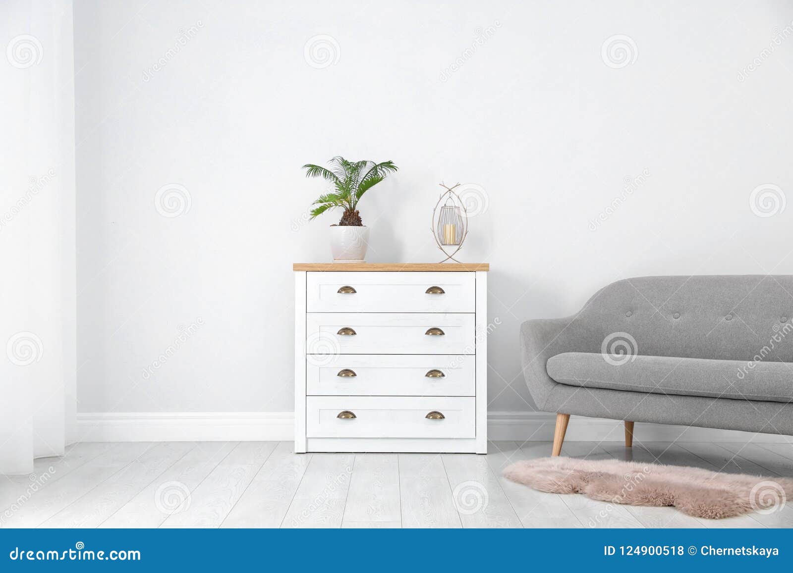 chest of drawers in stylish living room