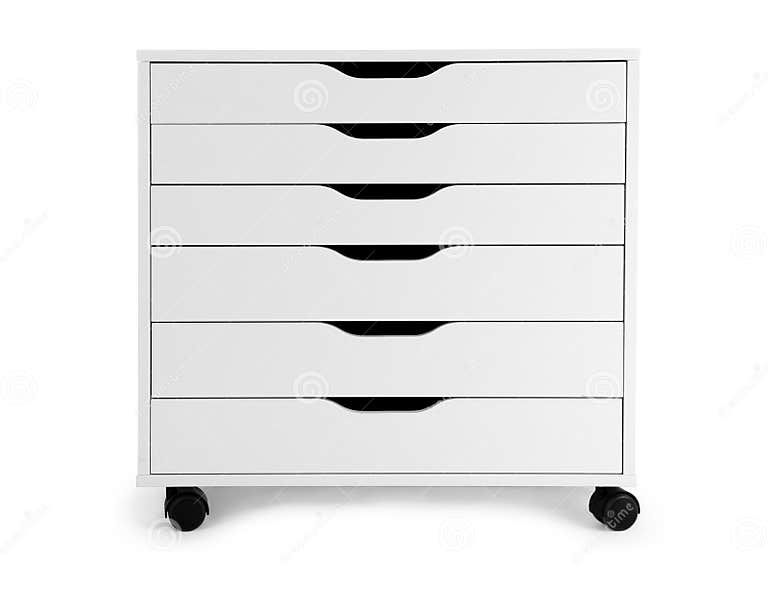 Chest of Drawers on White Background Stock Image - Image of flat ...