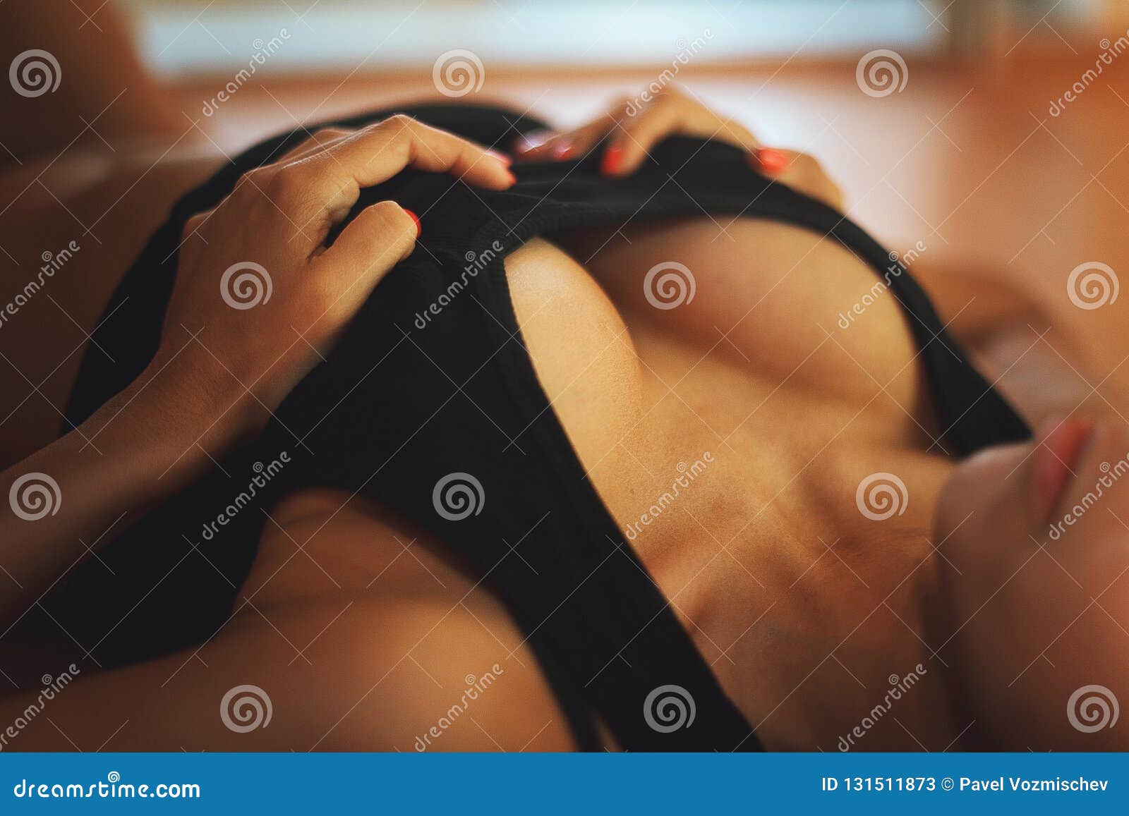 Chest Girls without Underwear with Drops. Stock Image - Image of