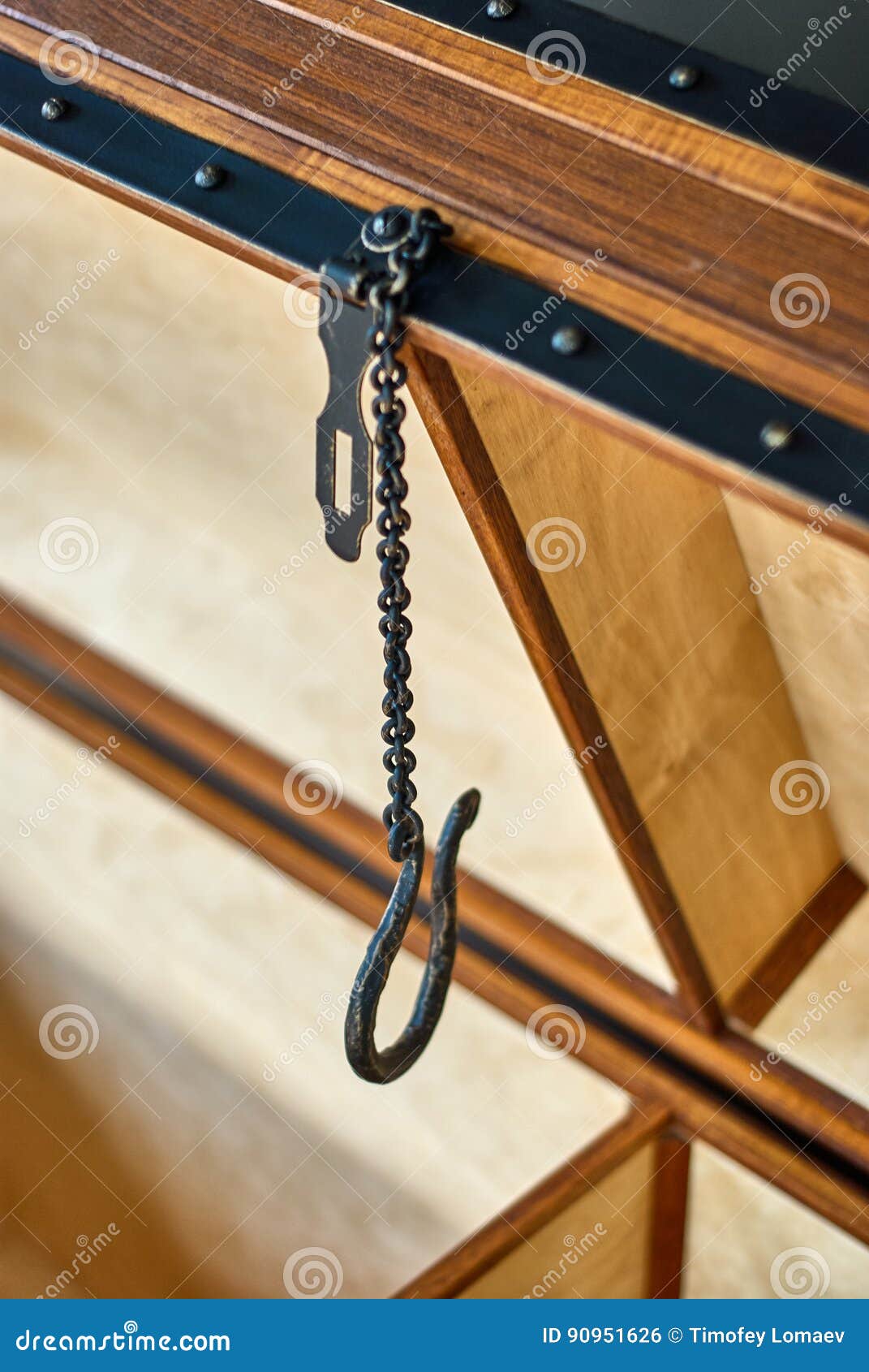 Solid Teak Chest. Wooden Storage Chest with Lift Gas Spring. Open Top Chest Stock Photo Image