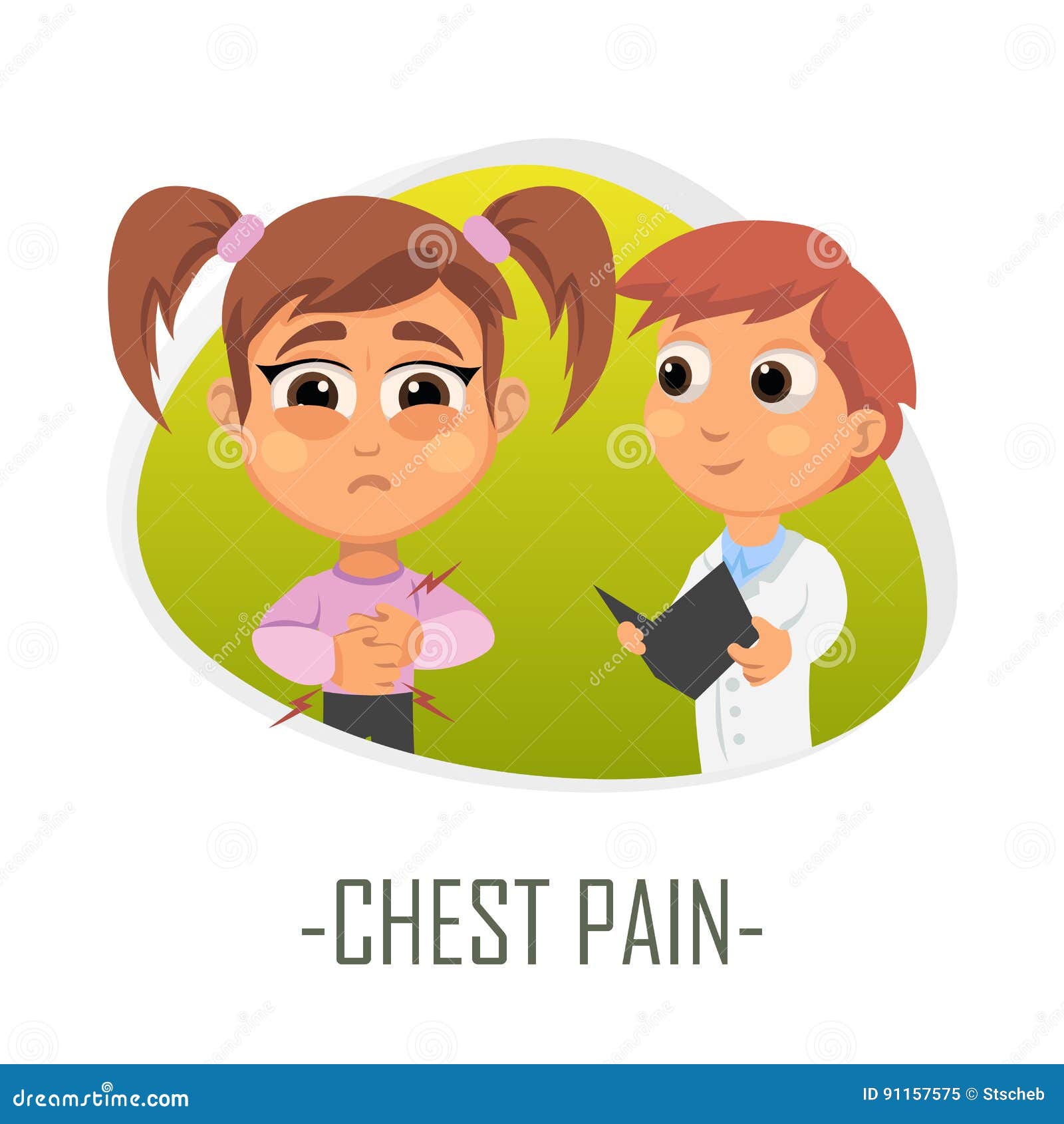 Chest Pain Medical Concept. Vector Illustration. Stock Vector