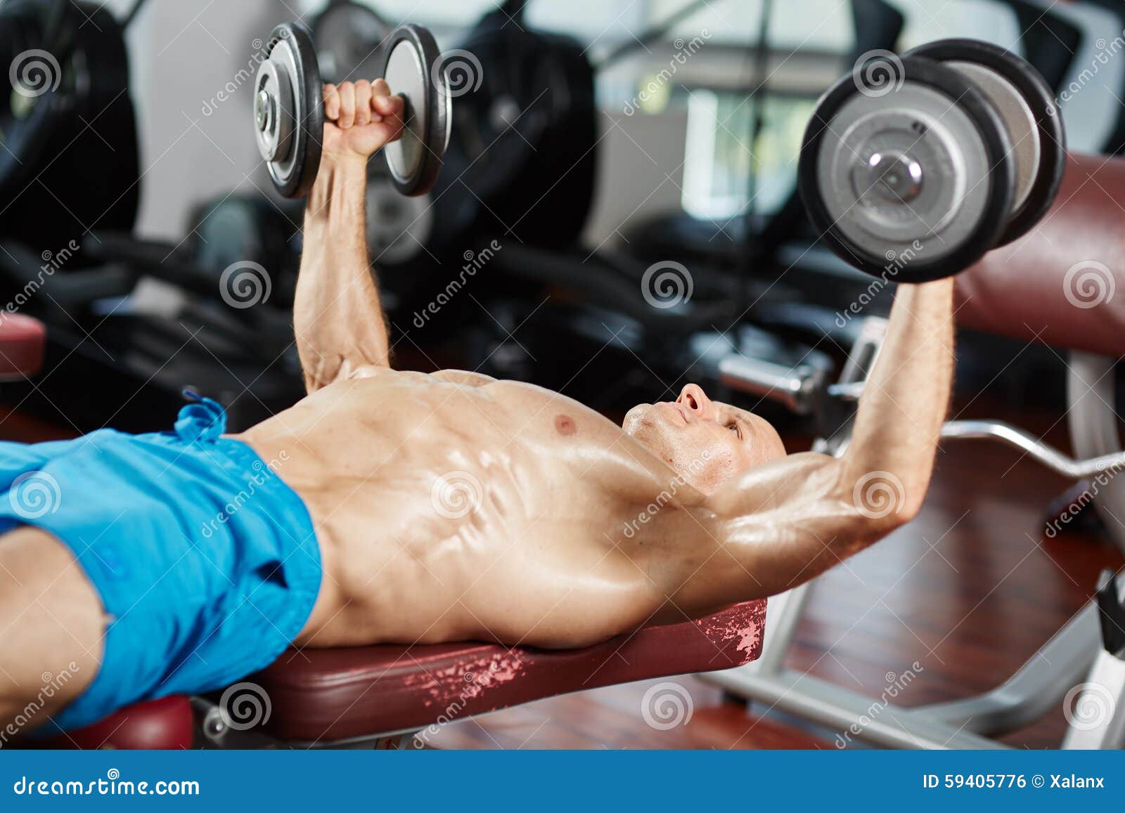 Chest Workout at Bench Press Stock Photo Image of lifestyle, building