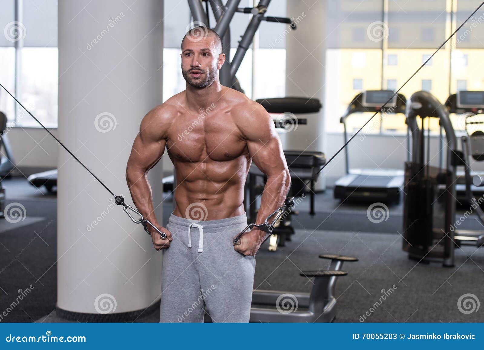 Chest Workout Cable Crossover Stock Image Image of aerobics