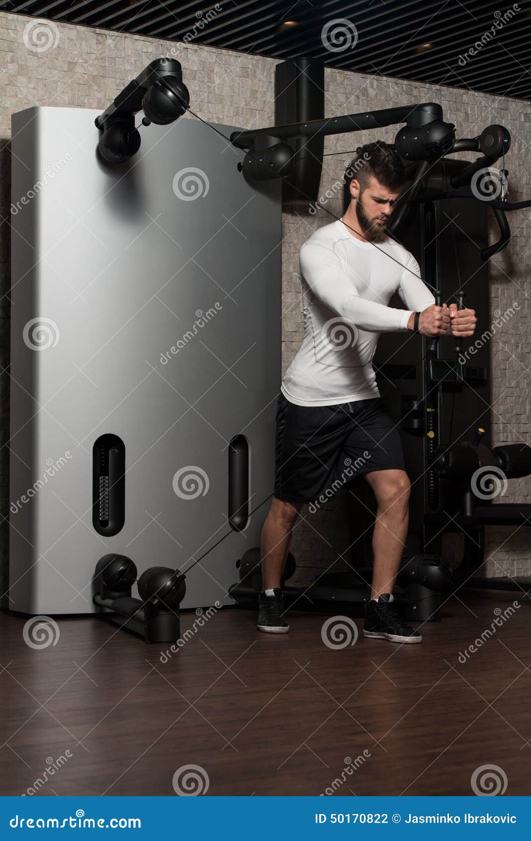 Chest Workout Cable Crossover Stock Photo Image of modern, lifestyle