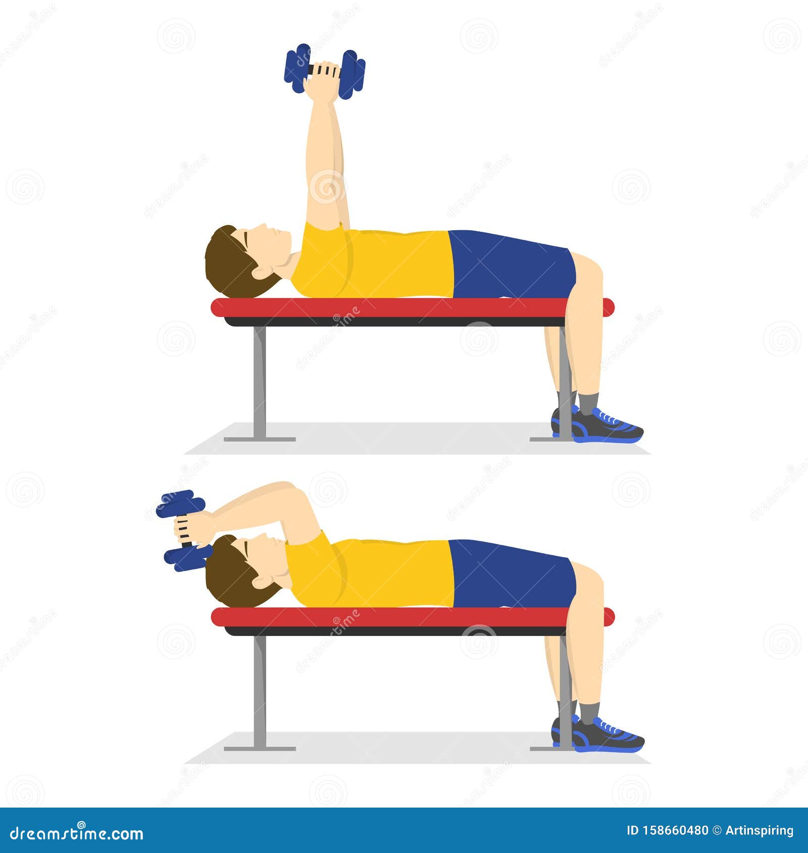 Chest Workout. Exercise For Arm And Chest Muscle Stock ...