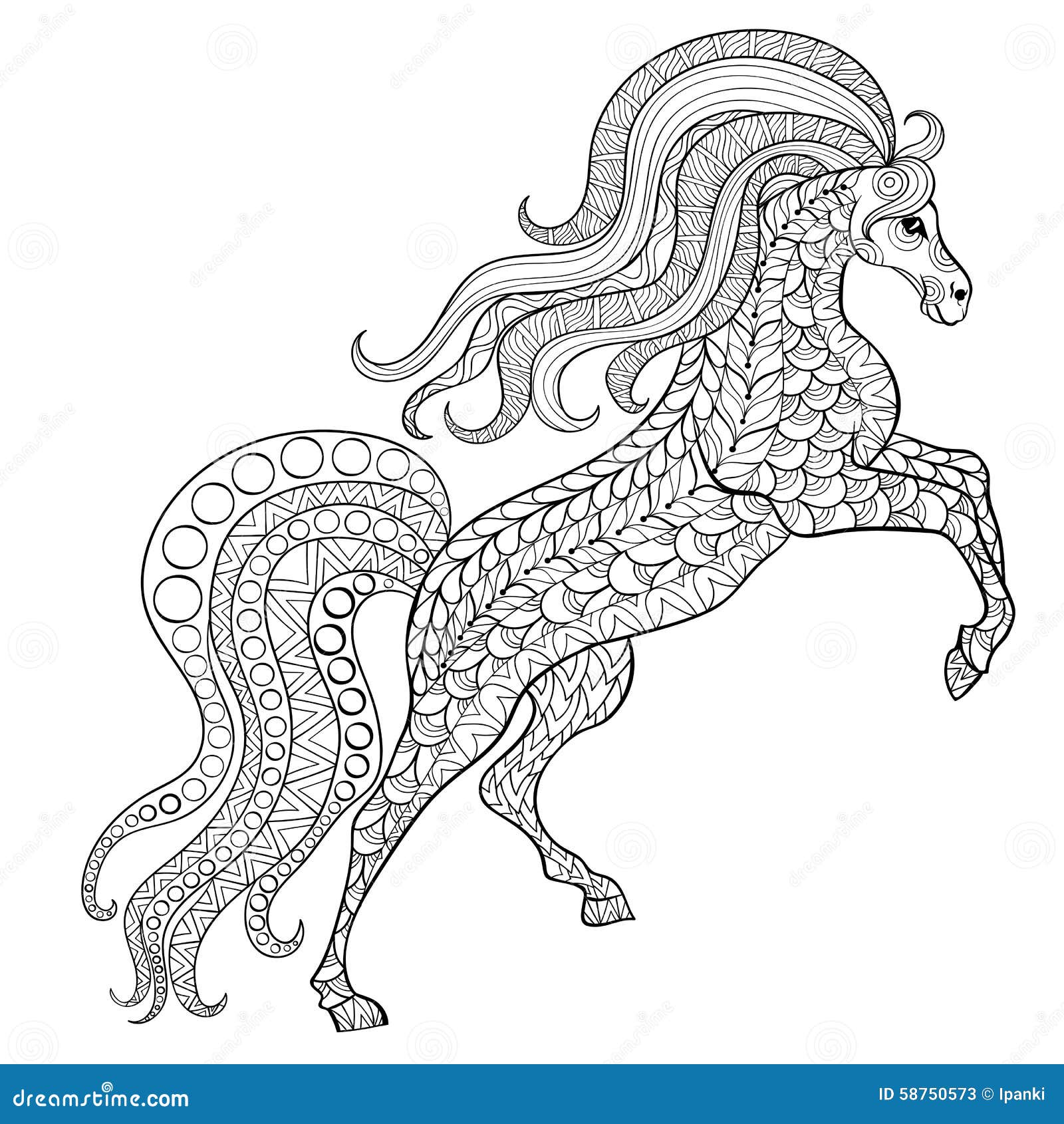 coloriage anti stress cheval