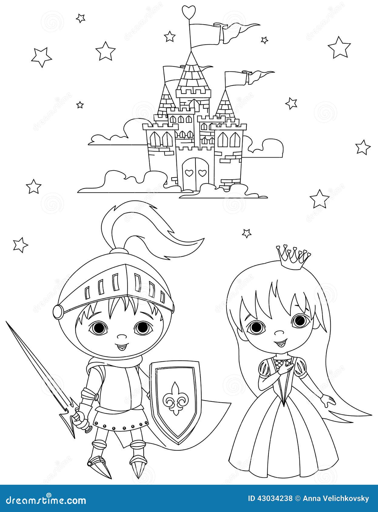 illustration stock chevalier et princesse image