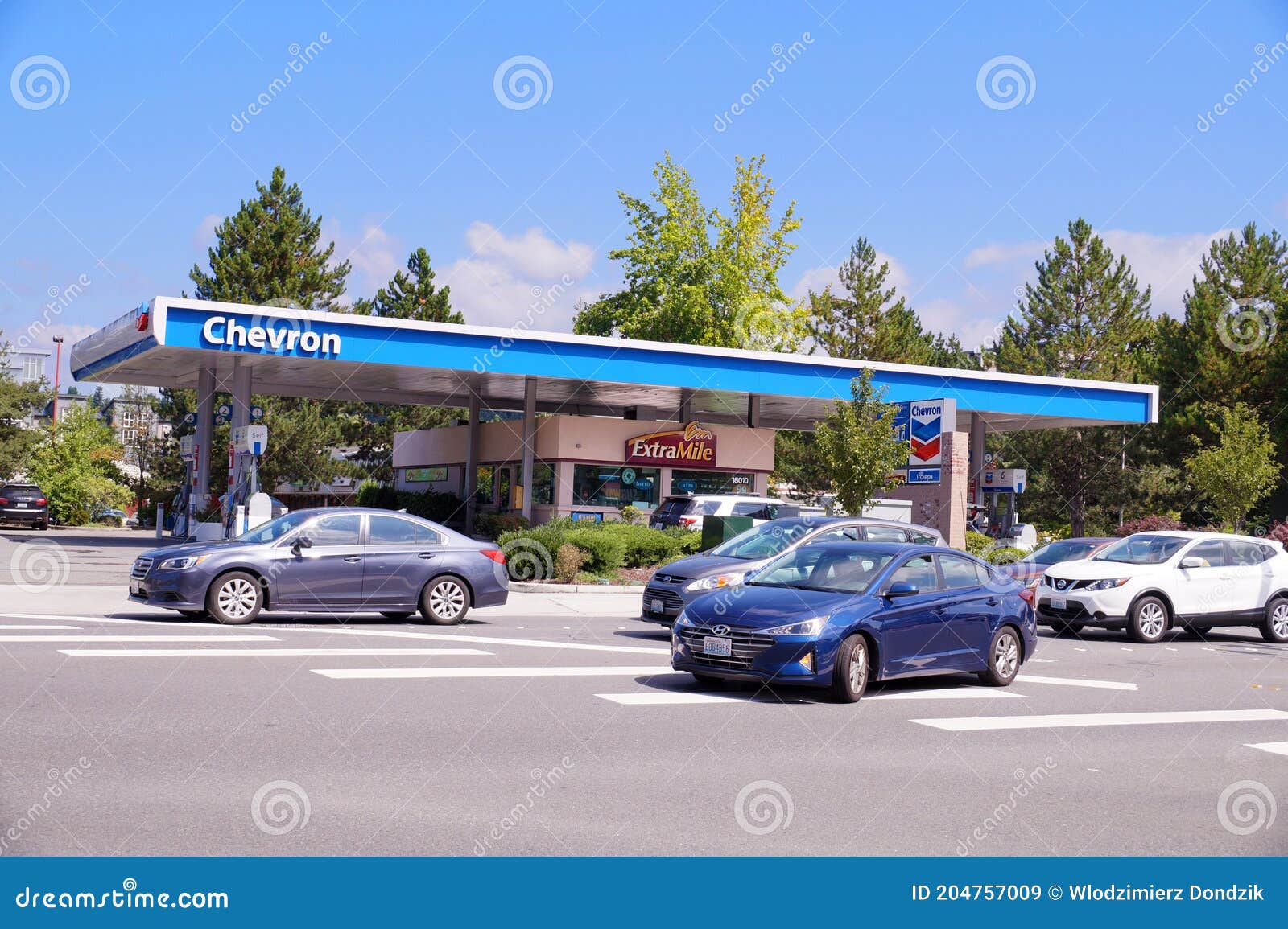 Chevron Gas Station. Redmond, Washington. US. August 15, 2019 Editorial