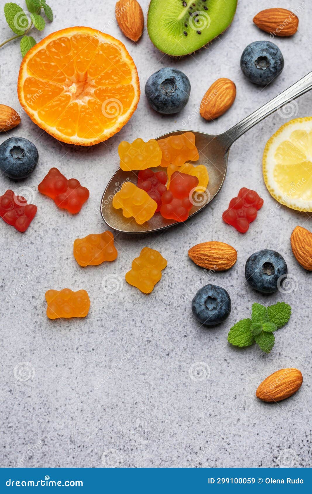 chewable gummy vitamins and fruits