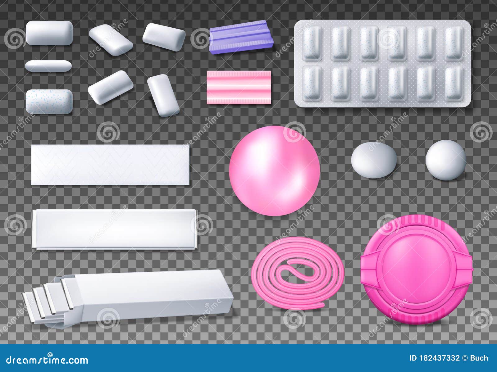Download Chewing Or Bubble Gum Realistic Package Mockups Stock Vector - Illustration of packet, mint ...