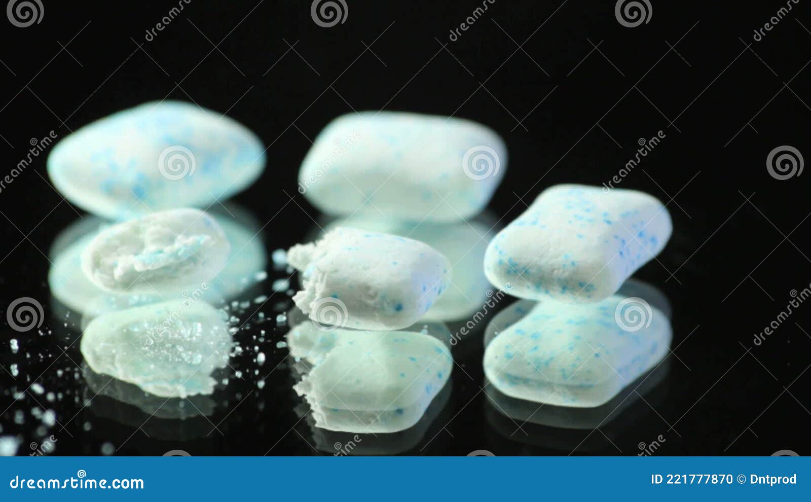 Chewing Gums Rotating Close Up Studio Stock Footage Video of