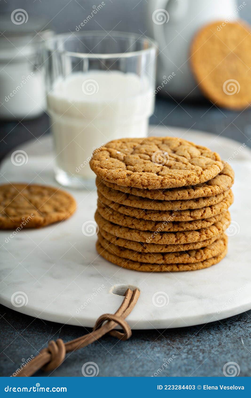 Chewy and Thin Snickerdoodle or Molasses Cookies Stock Image Image of
