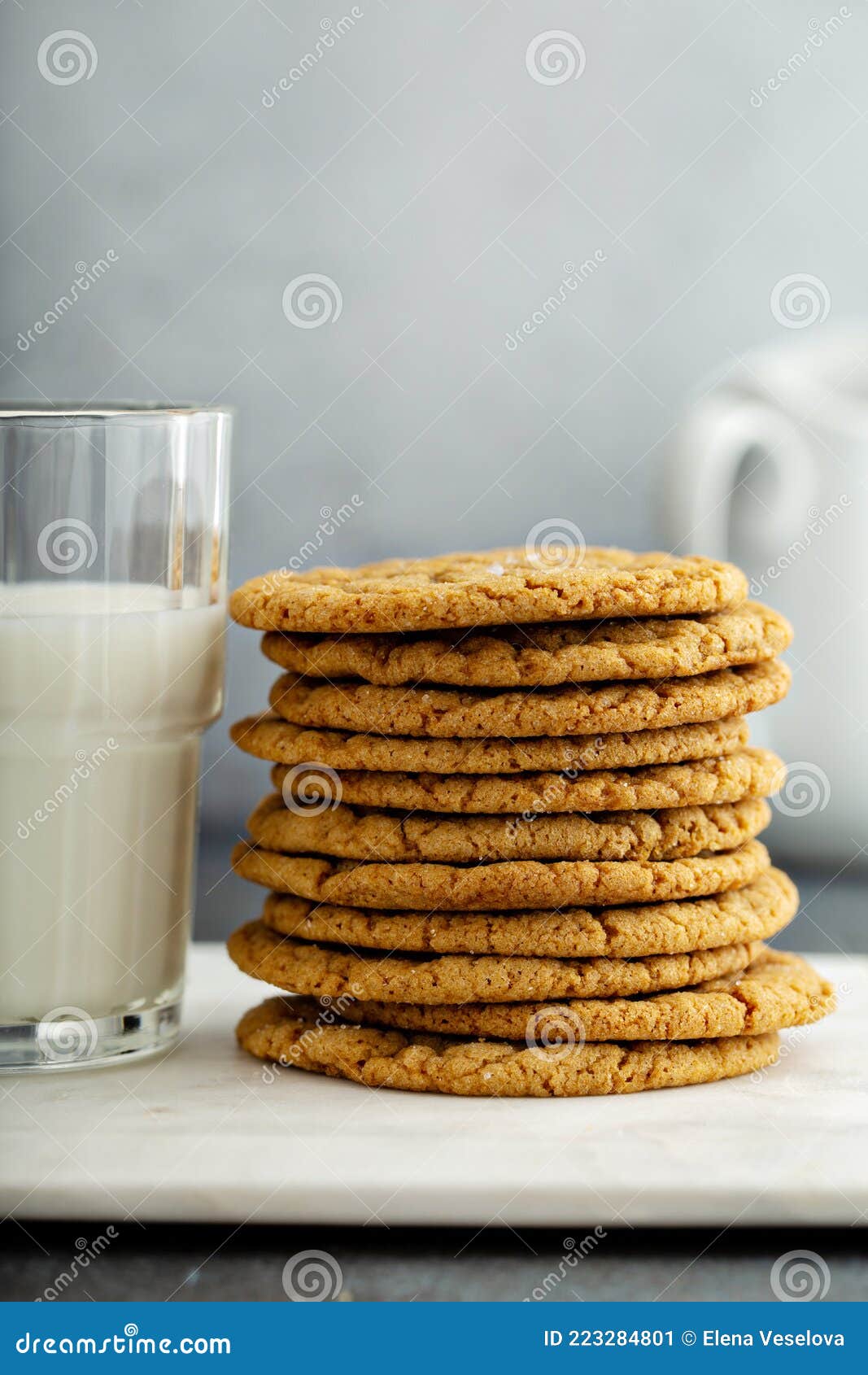 Chewy and Thin Snickerdoodle or Molasses Cookies Stock Image Image of