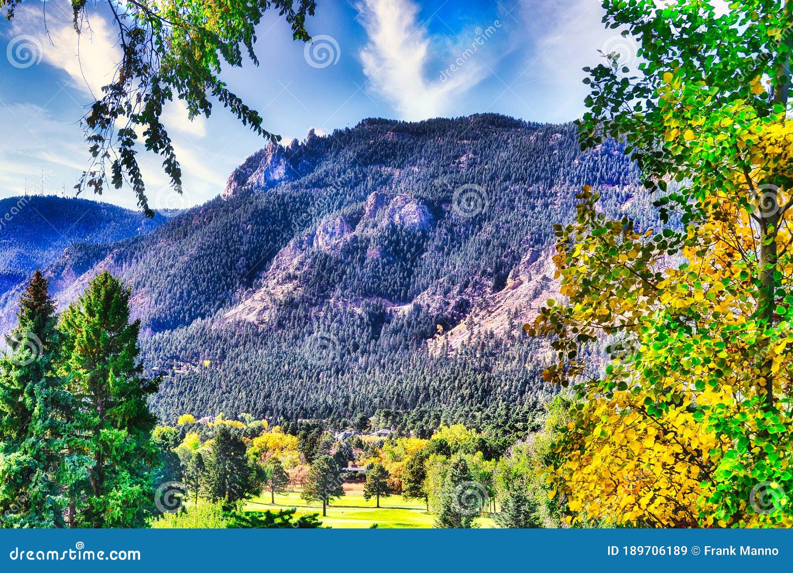 Cheyenne Mountain and NORAD Behind the Broadmoor Hotel Stock Image