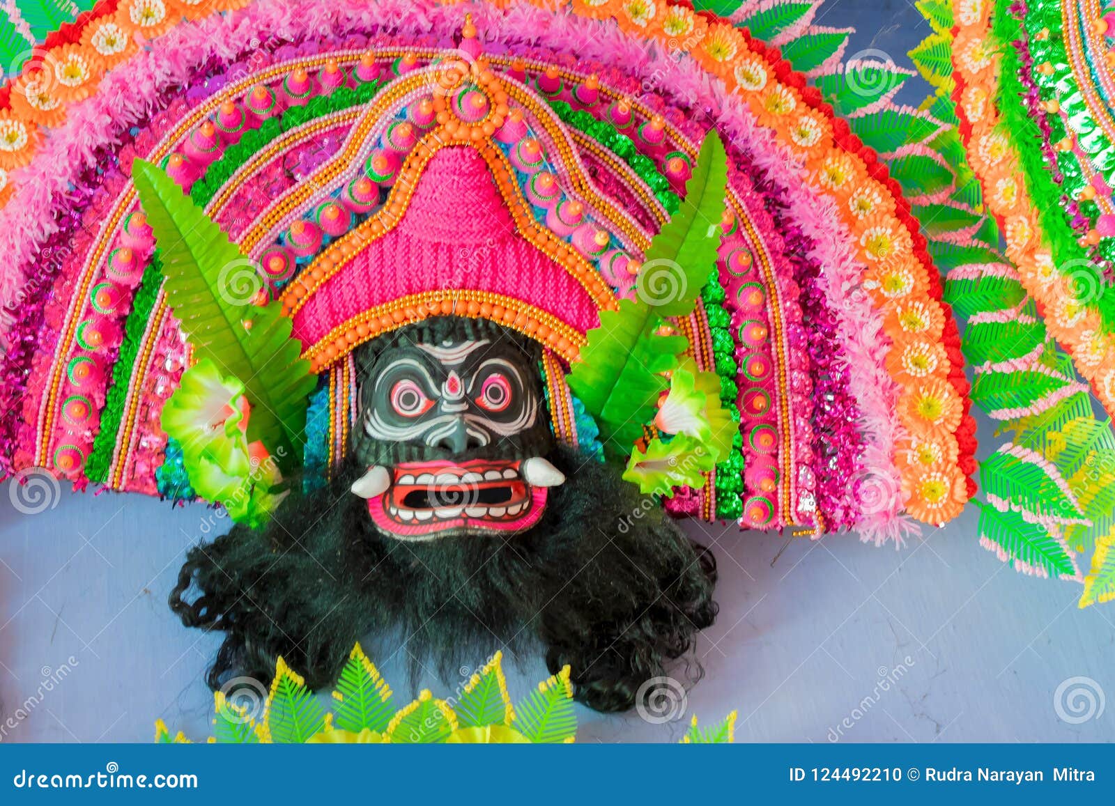 Chhau Or Chhou Masks On Diaplay For Sale Stock Photo - Image of handicrafts, handmade: 124492210