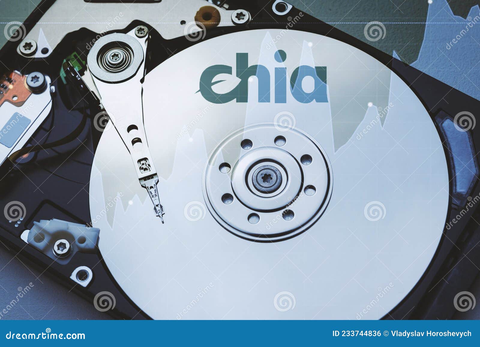 Chia Cryptocurrency and Hard Drive Mining, Bitcoin Stock Photo - Image of  investment, market: 233744836